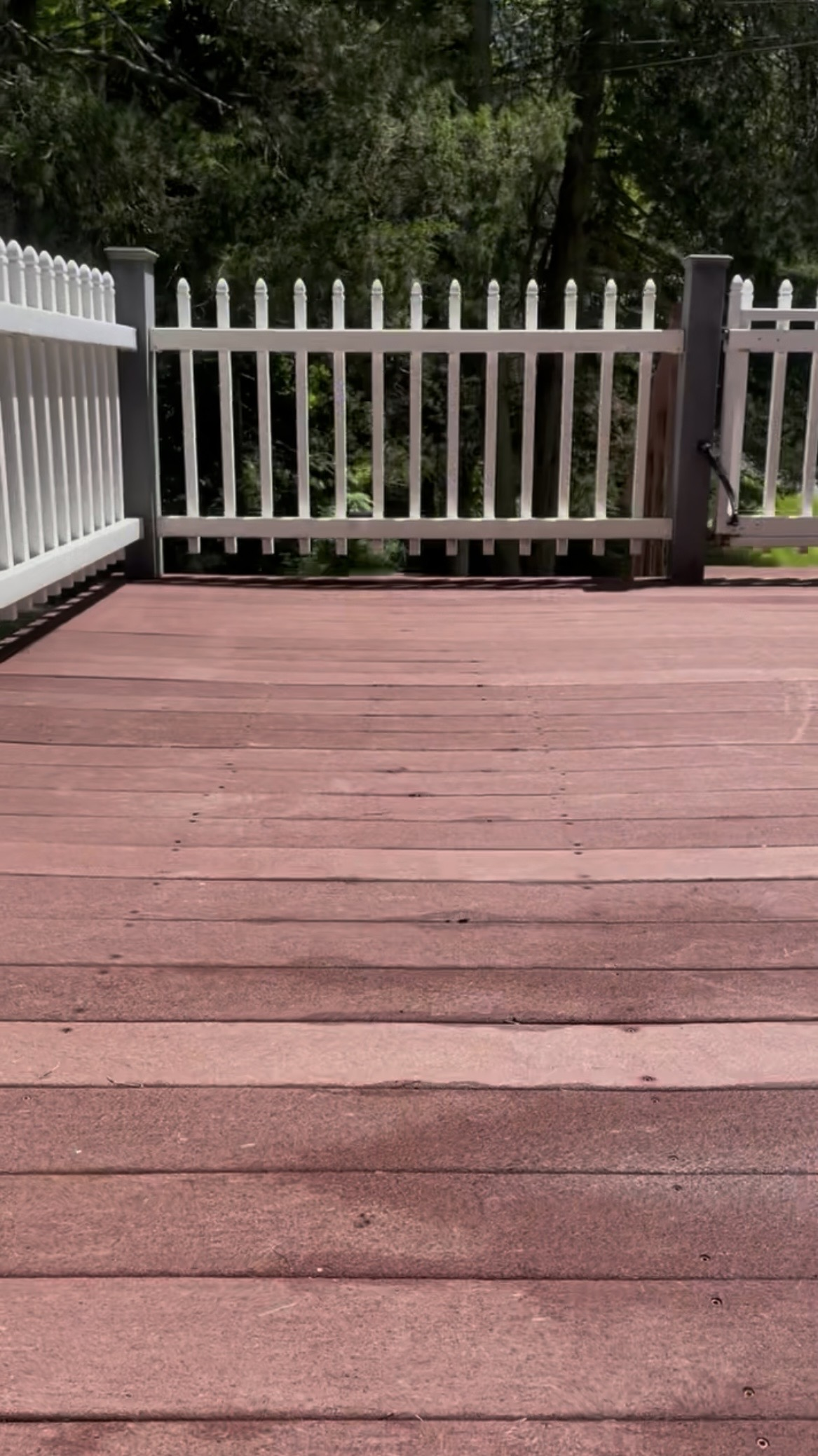 Clean wooden deck after paint has been removed
